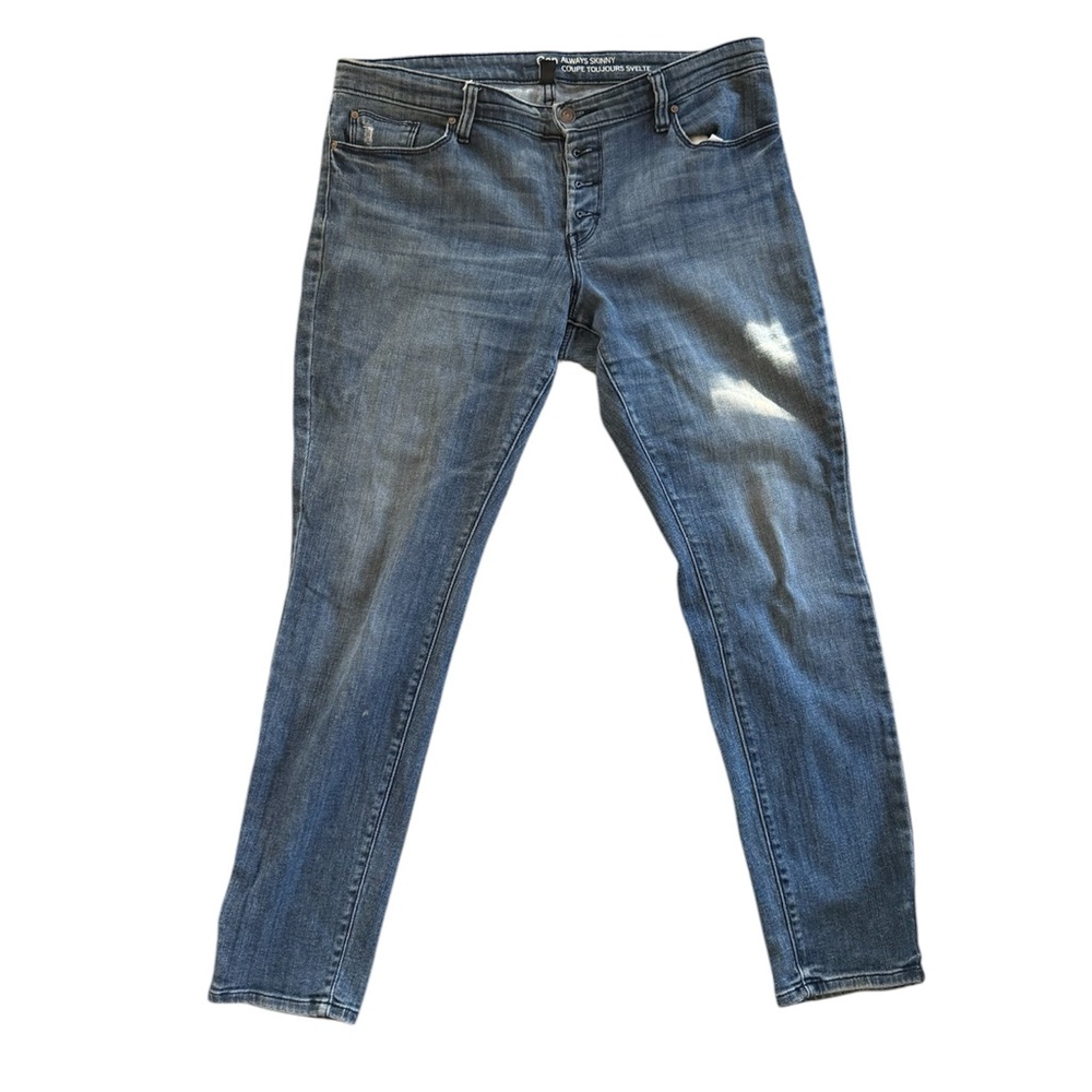 Gap Always Skinny Distressed Jeans Size 12/31r Button Fly